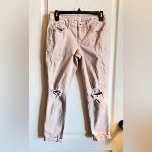 Jessica Simpson Forever Rolled Ankle Cropped Jeans in Dusty Pink. Size 26